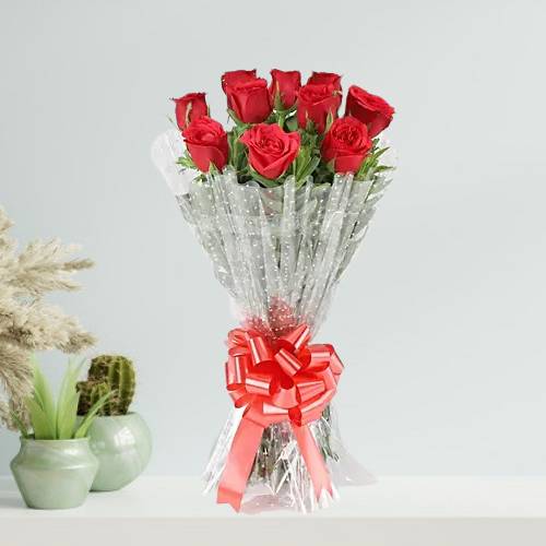 Beautiful 10 Red Roses Bouquet