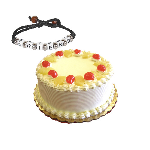 Friendship Day Special Butterscotch Cake with Friendship Band