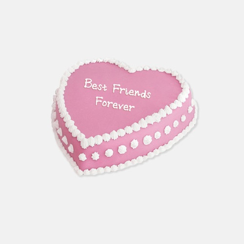 Heart Shaped Strawberry Cake Friendship Day Special