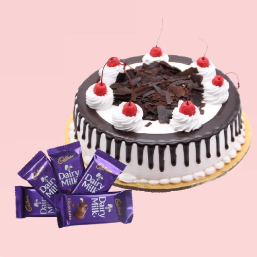 Delicious Black Forest Cake with Dairy Milk Chocolate
