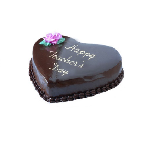 Teachers Day Special Heart Shape Chocolate Cake