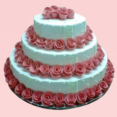 3 Tier Delight Rose Cake