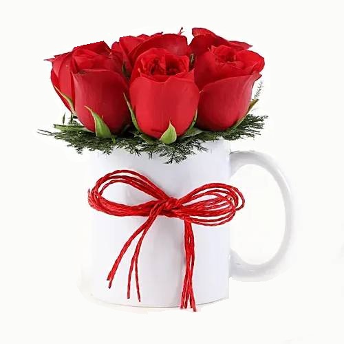 Arrangement Red Roses Mug for love
