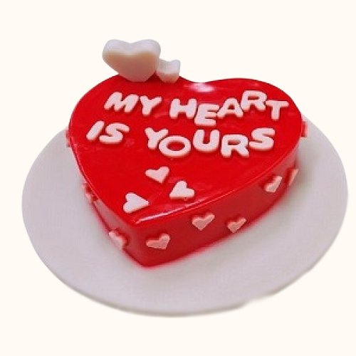 My Heart Is U Red Heart Shape Cake