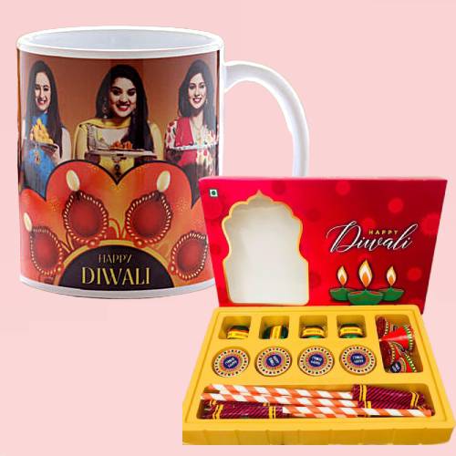Diwali Special Cracker Chocolate and Personalized Photo Mug