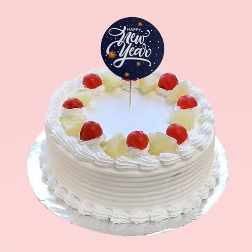 Buy Send New Year Special Pineapple Cake with Cherry Topping online order now in tasty treat cakes