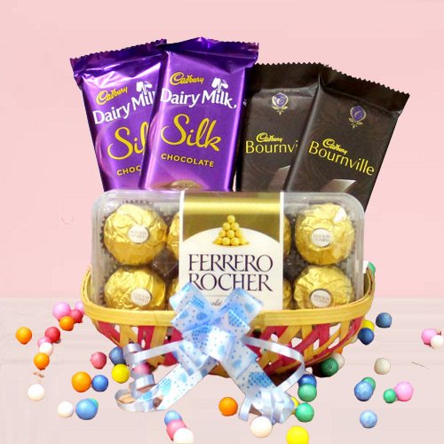 Buy/Send Online Chocolates Basket Gifts Order Now in Tasty Treat Cakes