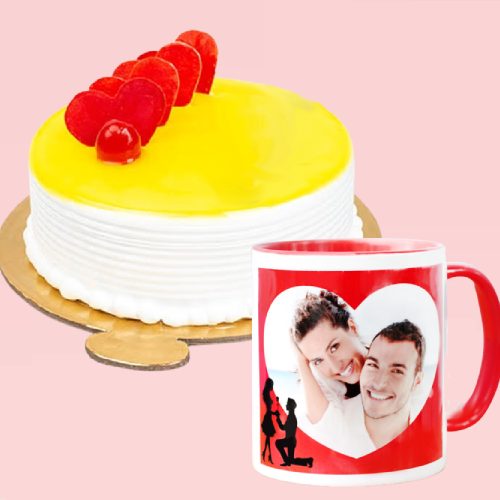 Buy Order Online Now Personalized Photo Mug With Special Pineapple Cake
