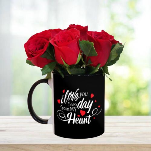 Buy Now Gifts Arrangement Red Roses Heart Mug Order Now